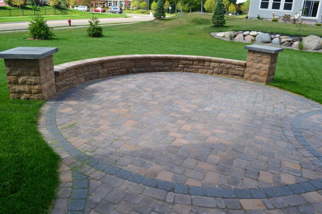 Seat walls and paver patio