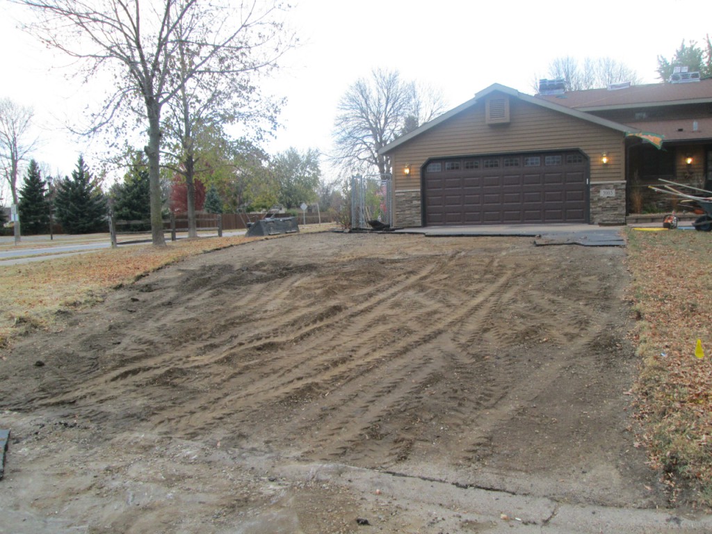 Paver driveway excavation